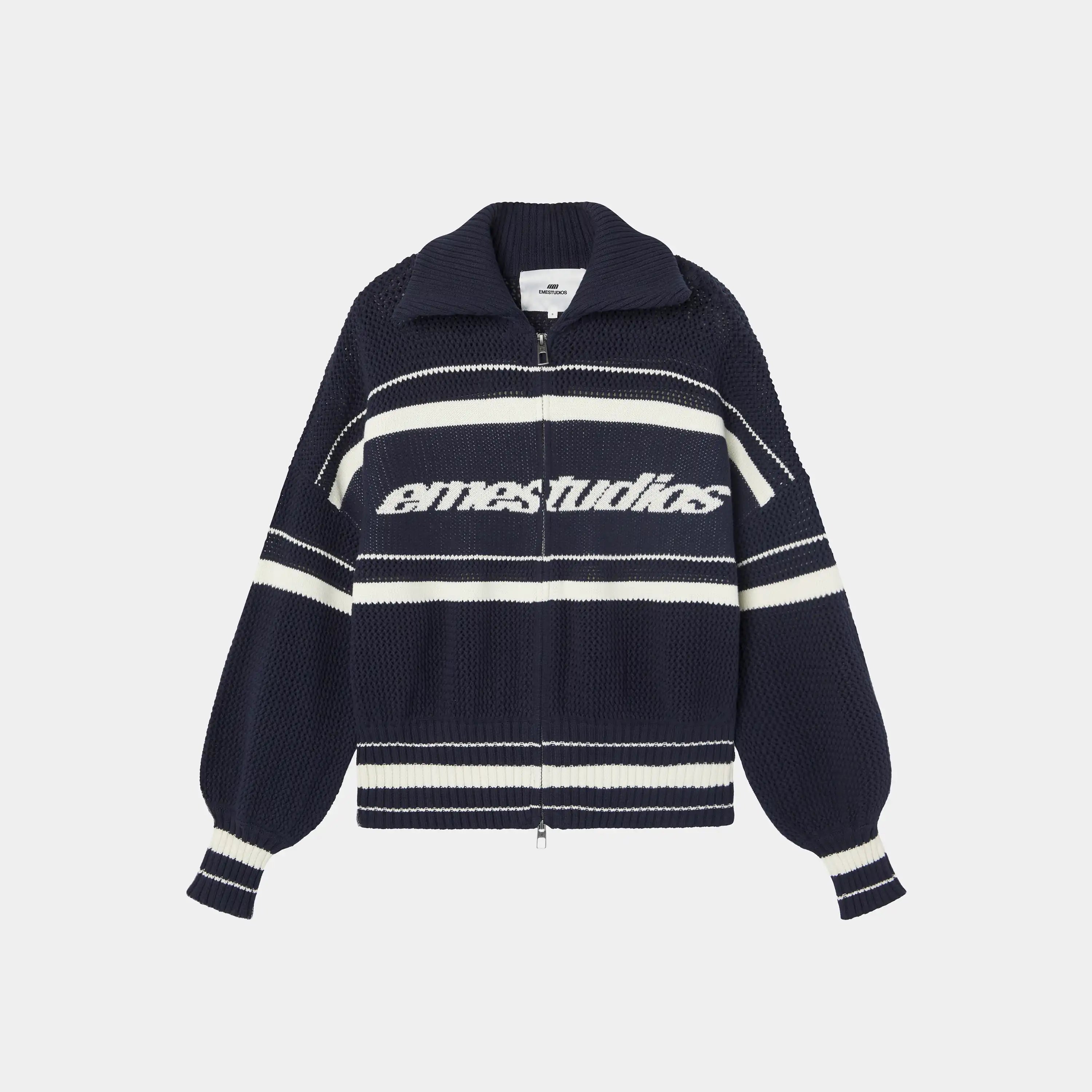 Unit Navy Zipper Knit
