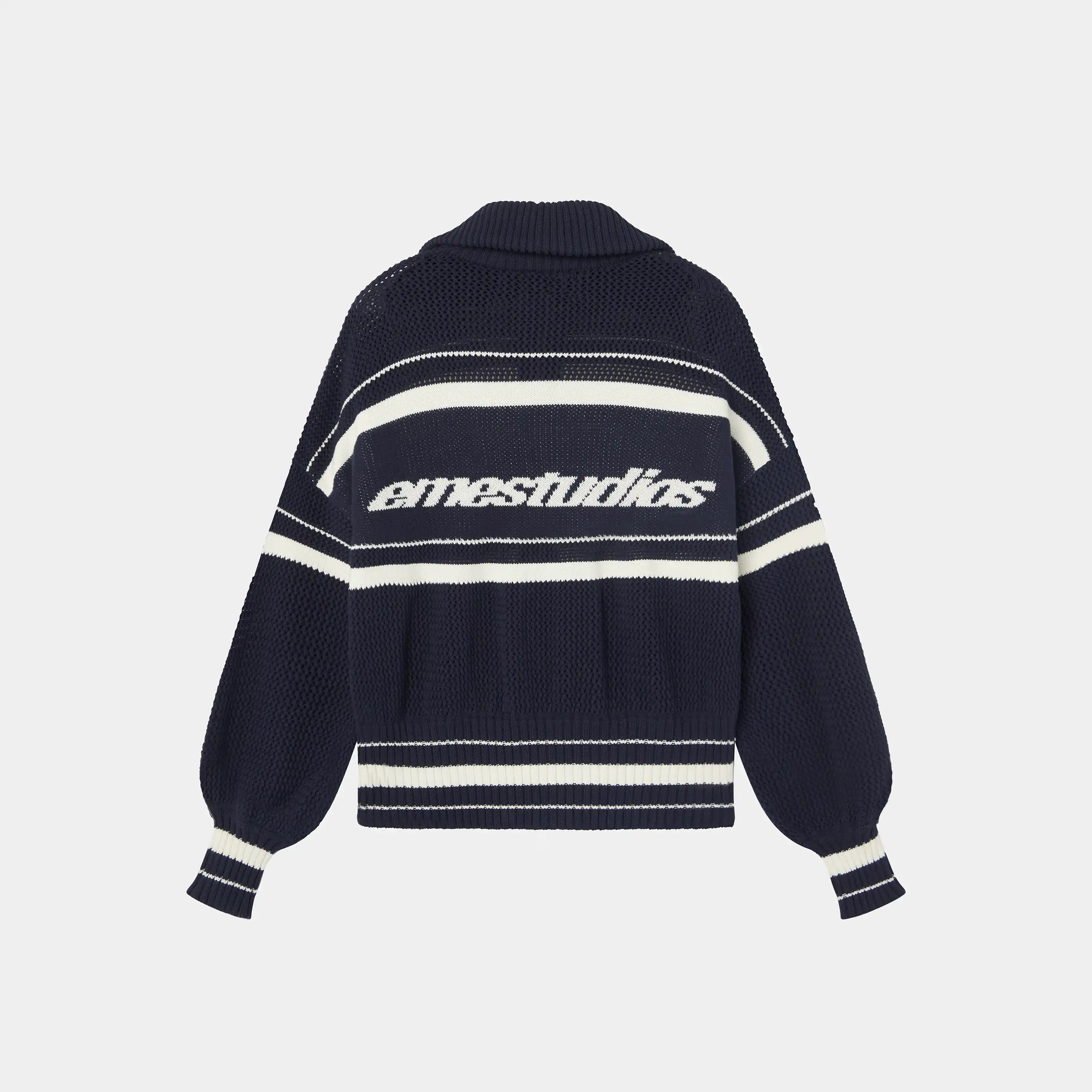 Unit Navy Zipper Knit