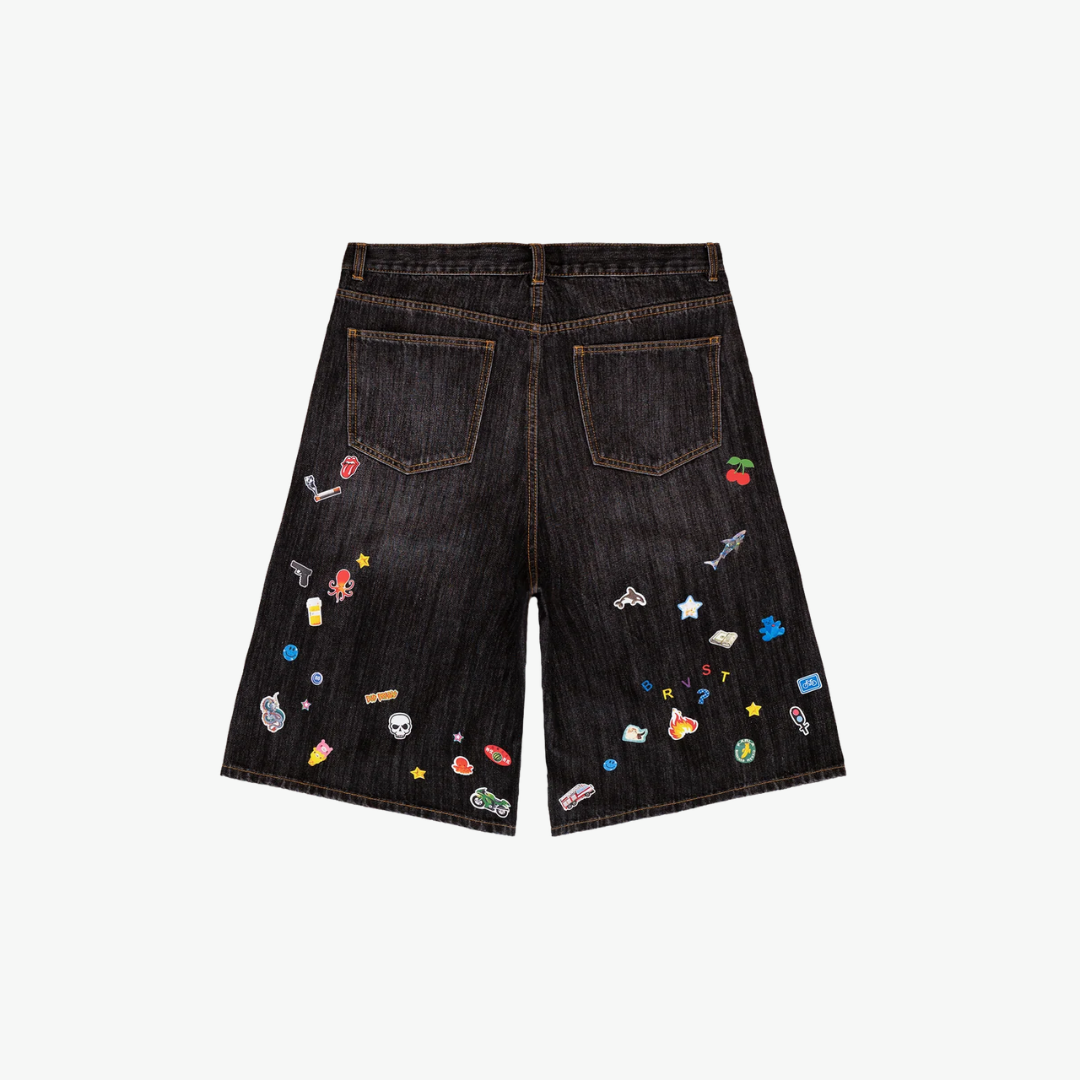 Bravest Studios Sticker Jorts Black