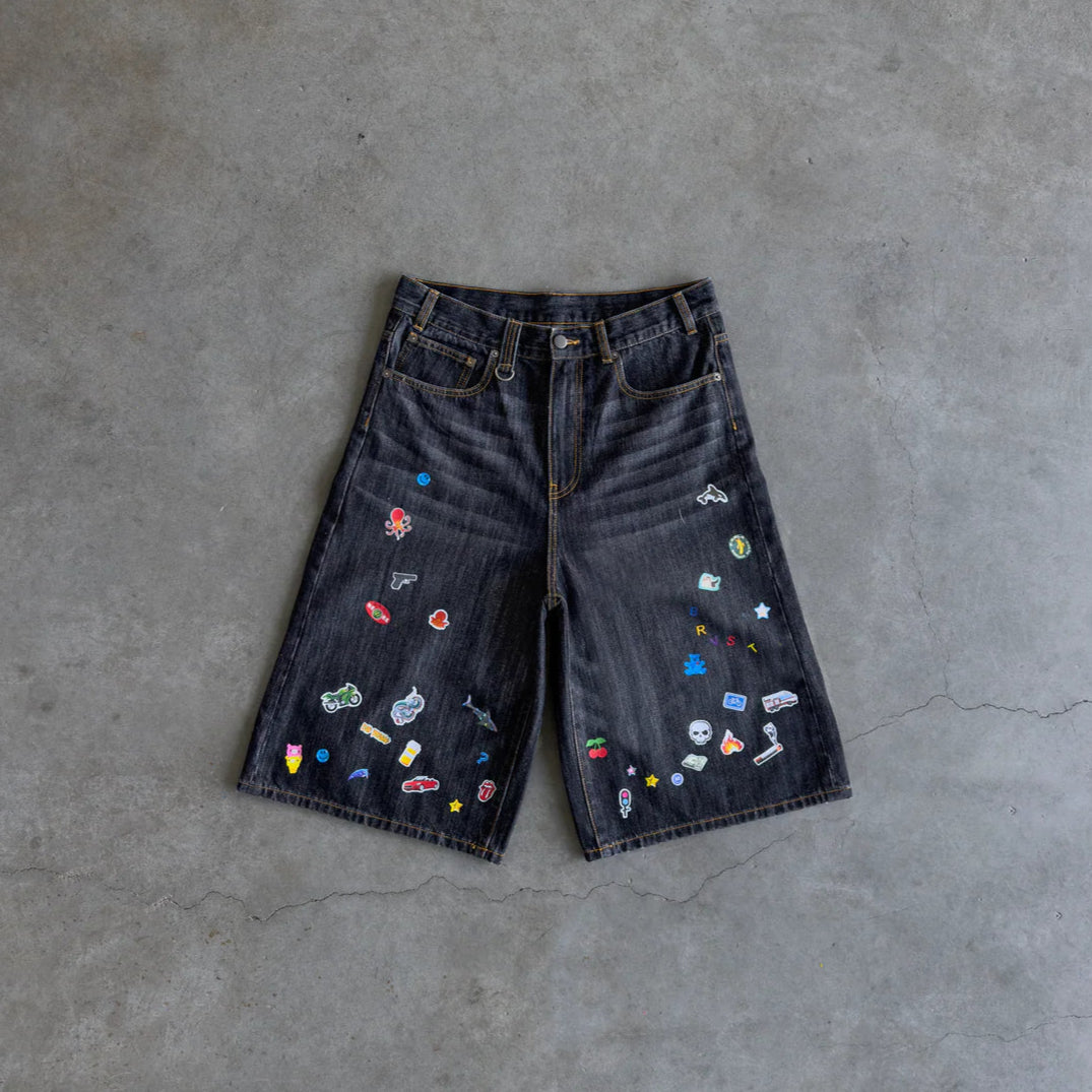 Bravest Studios Sticker Jorts Black