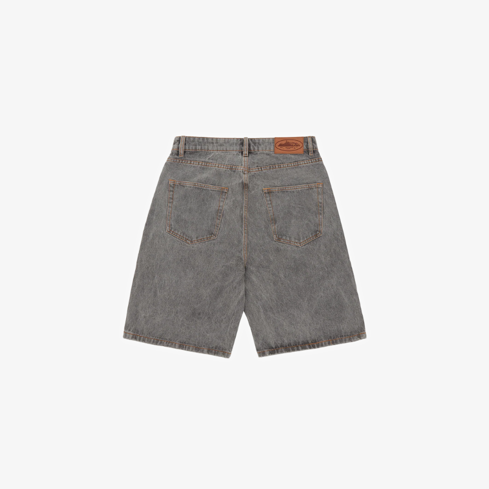 Corteiz Island Baggy Denim Short Grey