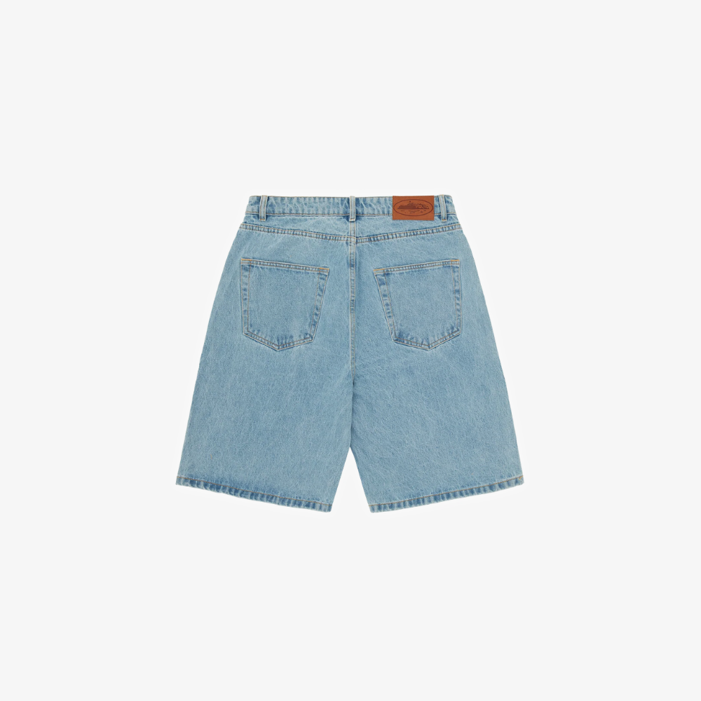 Corteiz Island Baggy Denim Short Stonewash