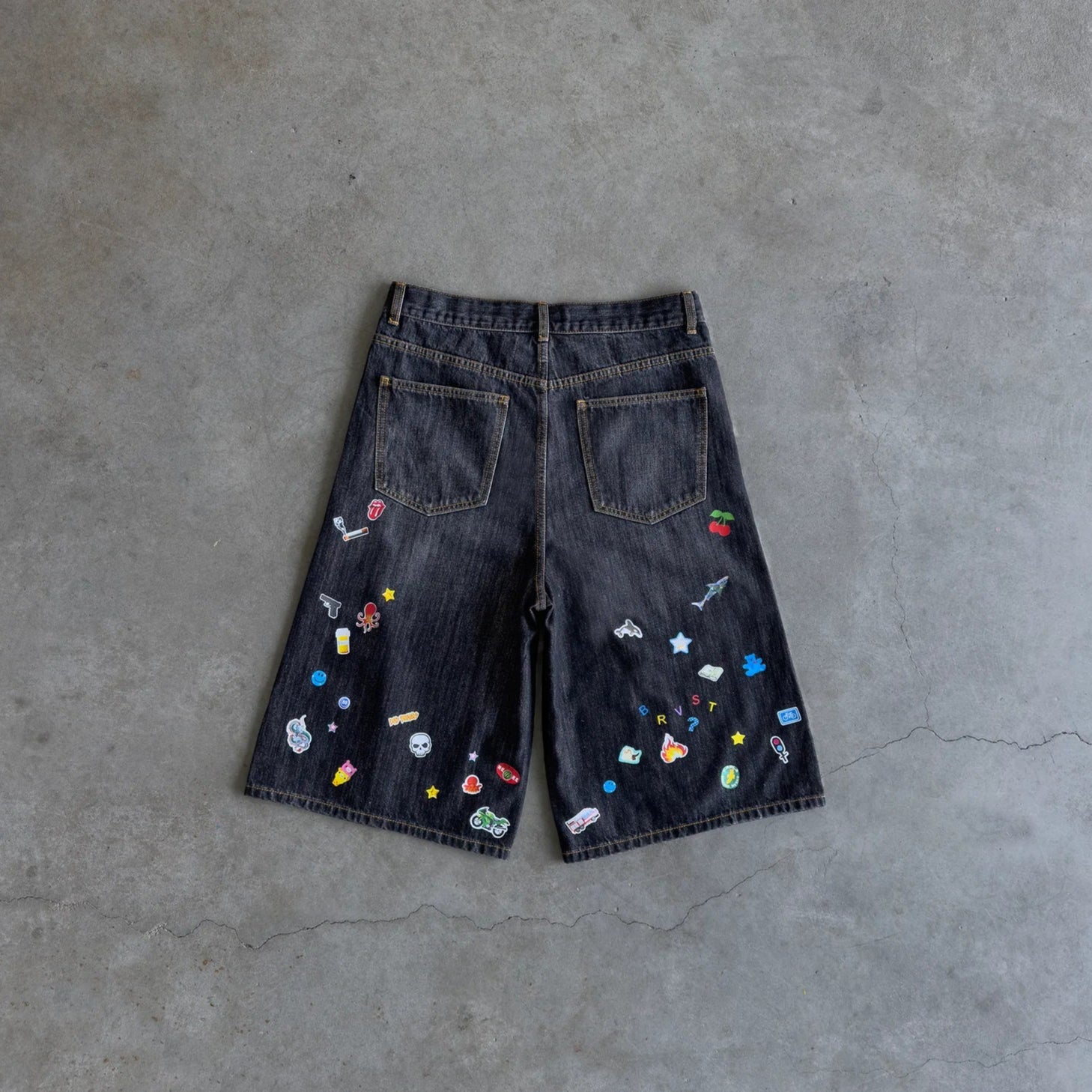 Bravest Studios Sticker Jorts Black