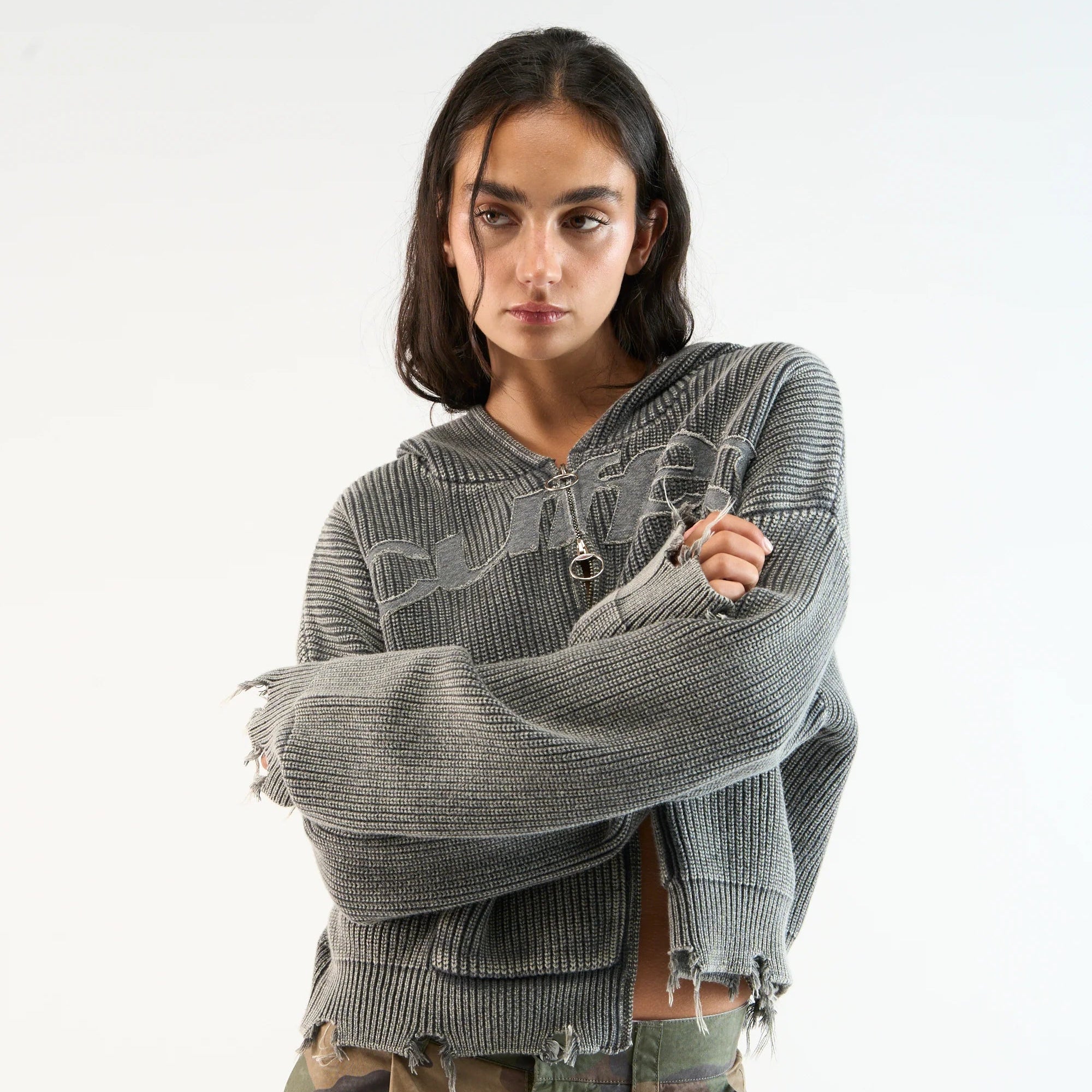 New Light Dark Buzz Knit Zipper