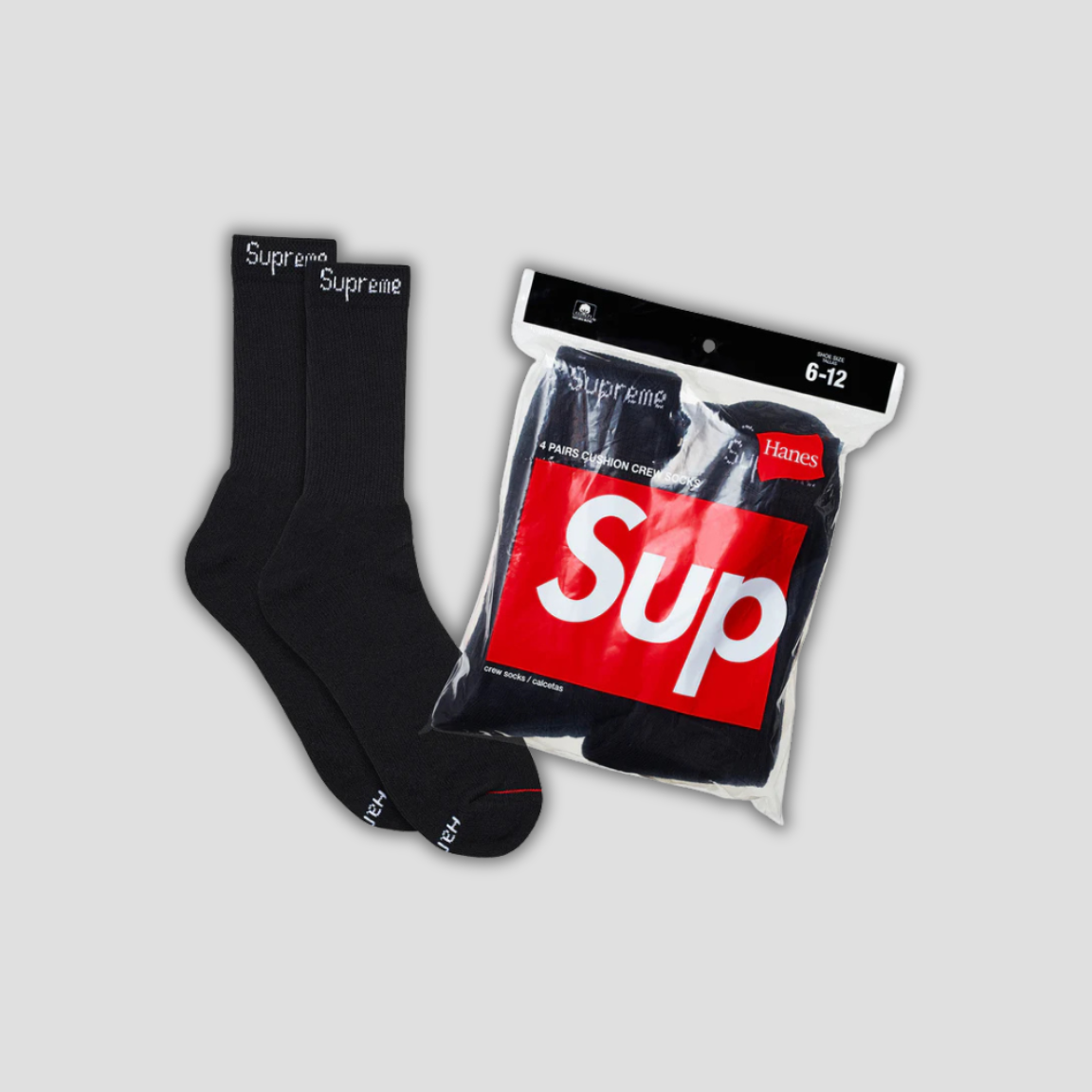 SUPREME SOCKS PACK "Black"